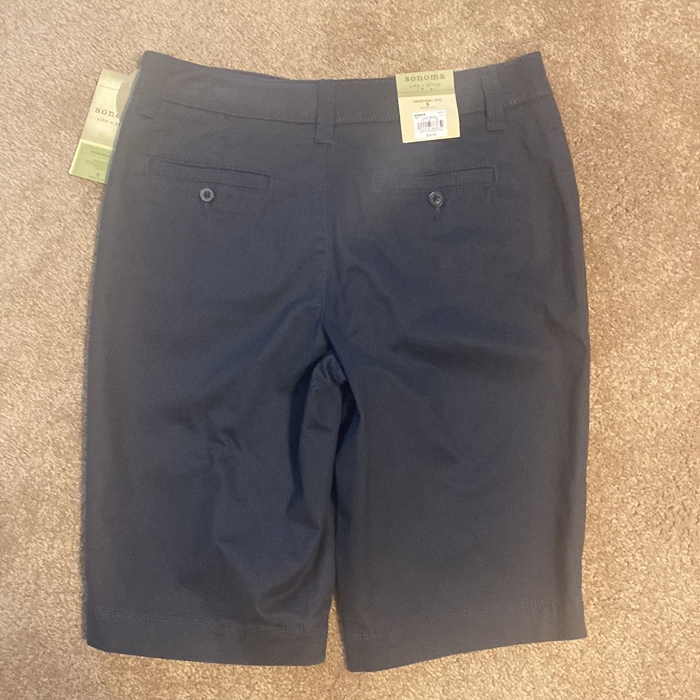 NWT Sonoma Life & Style Original Fit Blue Bermuda Shorts Size 6 - Picture 3 of 5
